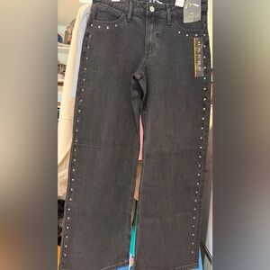 Art Class Loose Fit Dark Gray Jeans with Silver Studs
